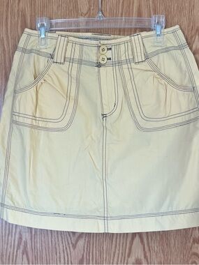 Adventura Yellow Utility Mini Skirt w/ Gray Stitching 100% Organic Cotton Sz 6